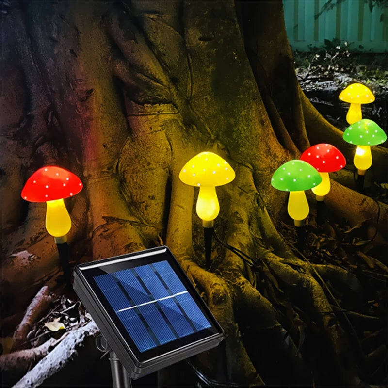 Helios - Solar-Lichterkette in Pilzform, 5 m, 12 LEDs