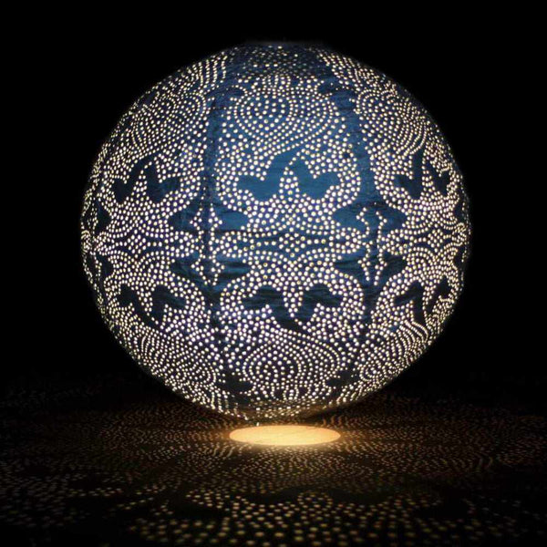 Solarlaterne - kugelförmiges Design mit Marrakesch-Muster