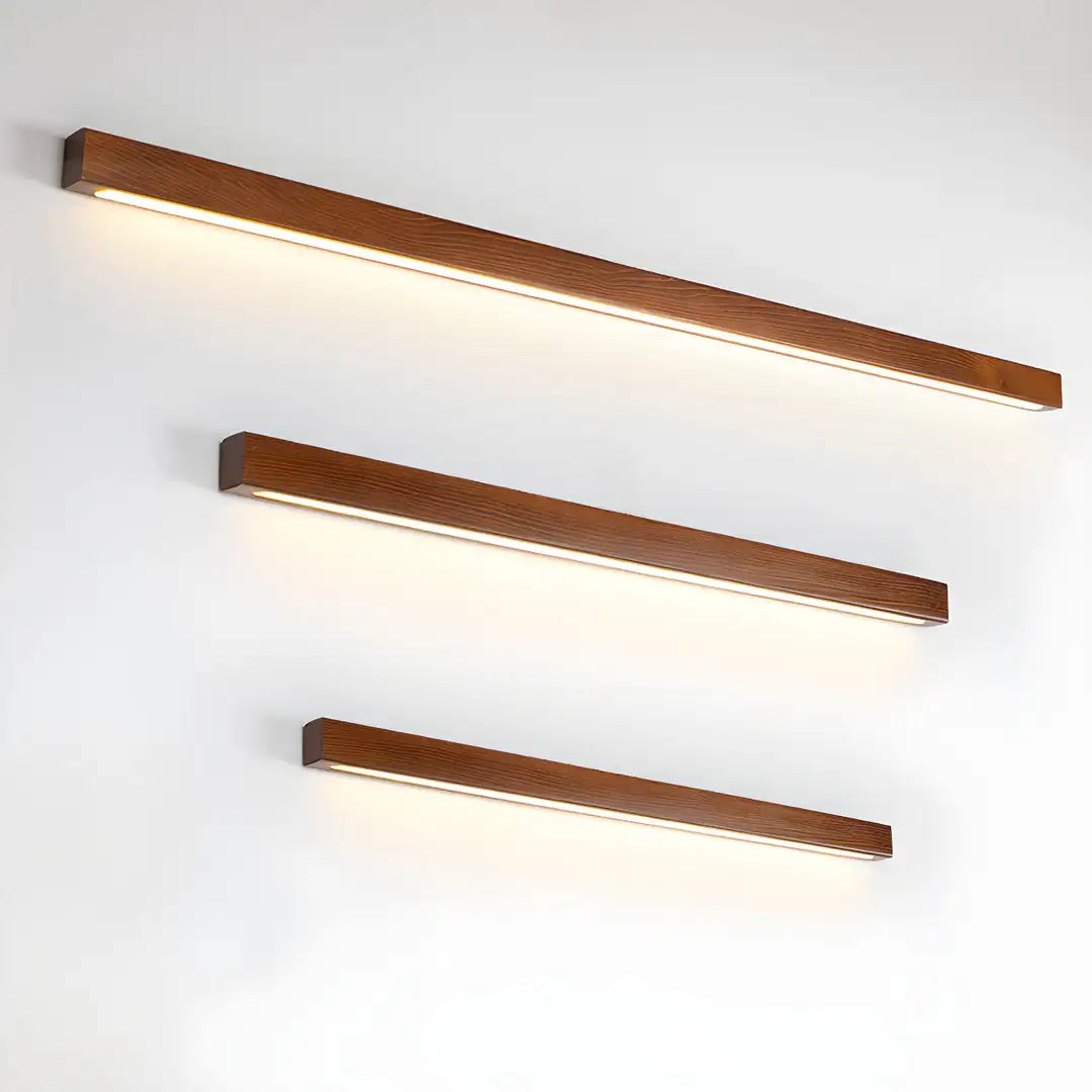 Lange - LED-Wandleuchte in Holzoptik mit nach oben und unten