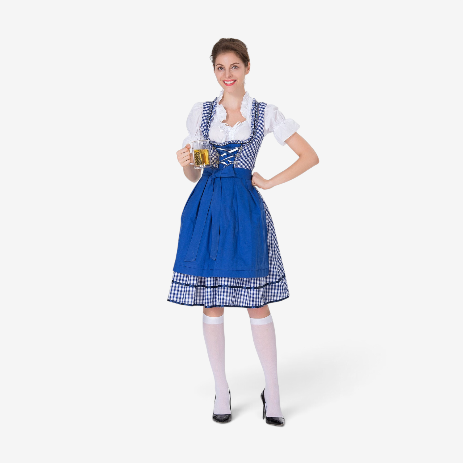 Damen Dirndlkleid mit Geraffter Schürze