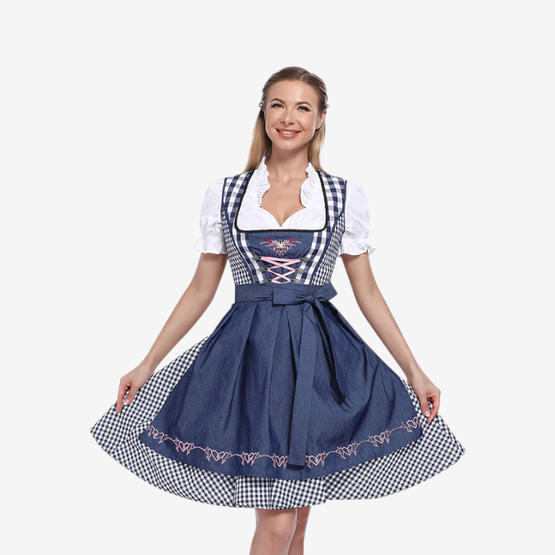 Damen Trachten-Dirndl mit Schnürung und Herzstickerei