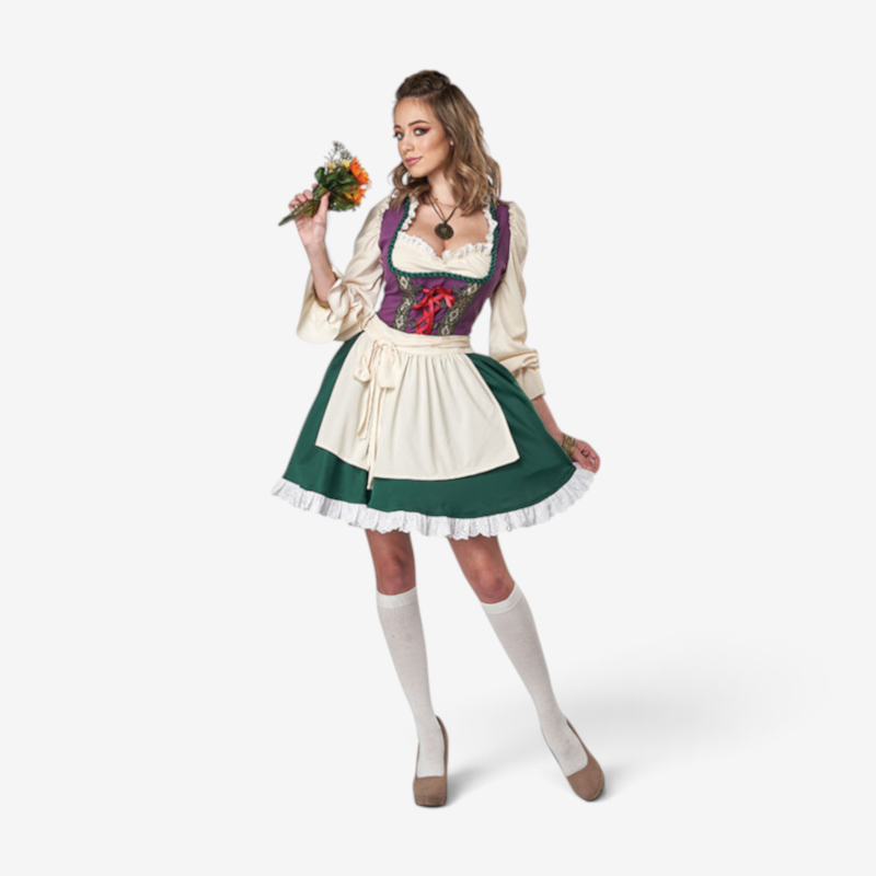 Damen Trachtenkleid mit Rüschen und Gürtel