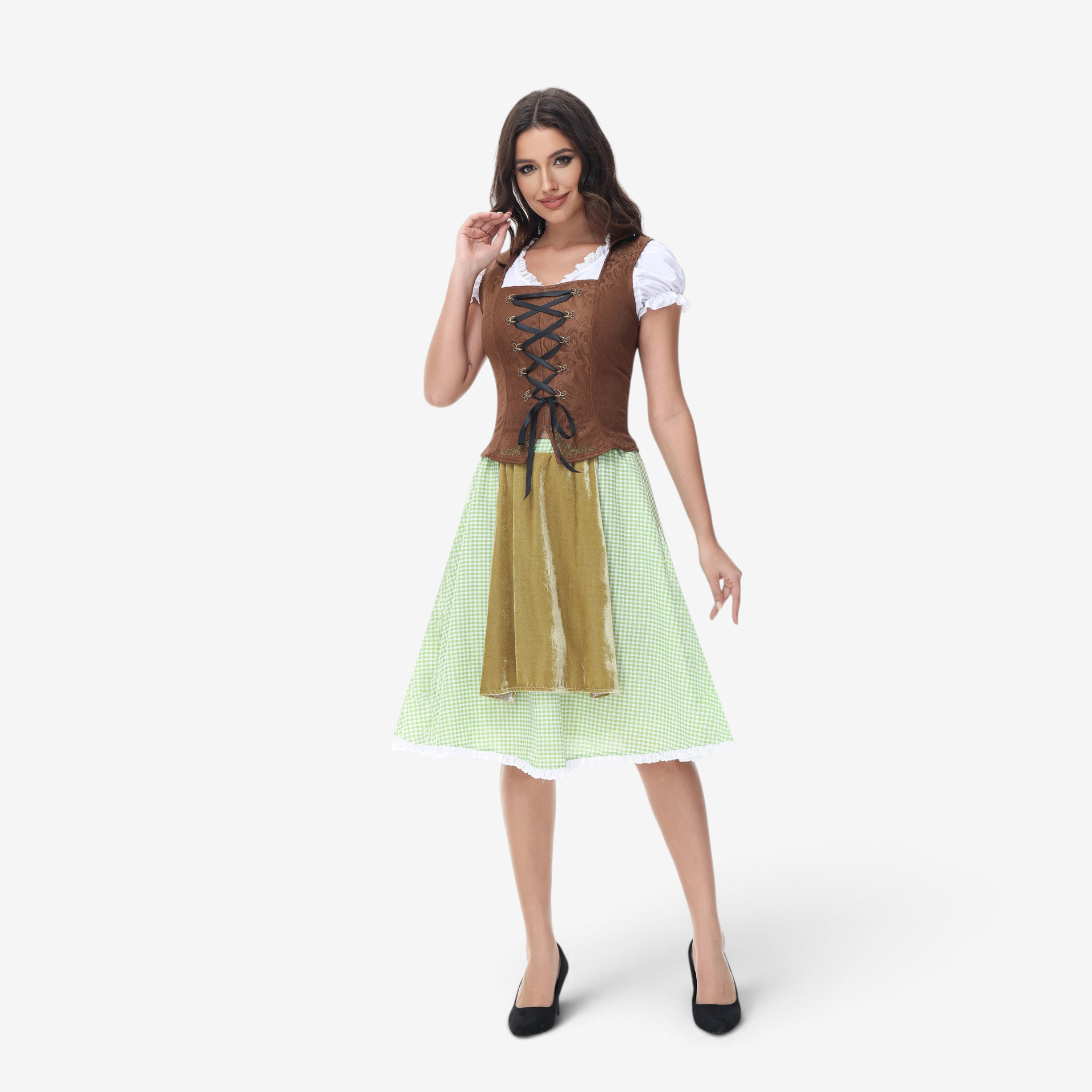 Damen Trachtenkleid mit Rüschen und Schnürung
