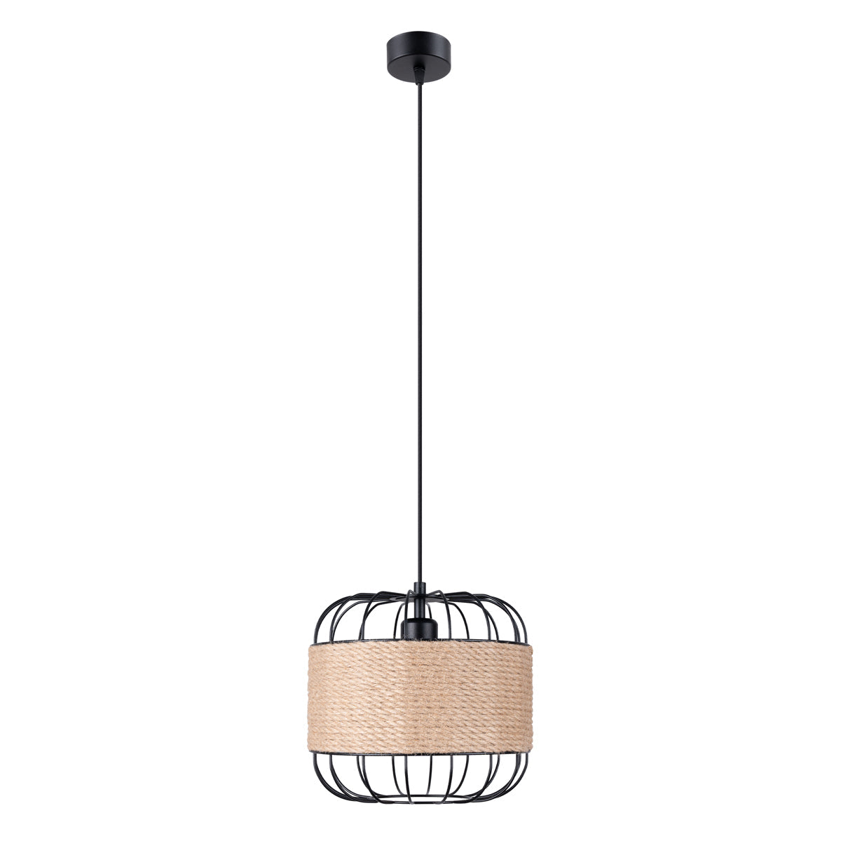FOST - Pendelleuchte, schwarz, Stahl-/Holzoptik, 26 x 26 x