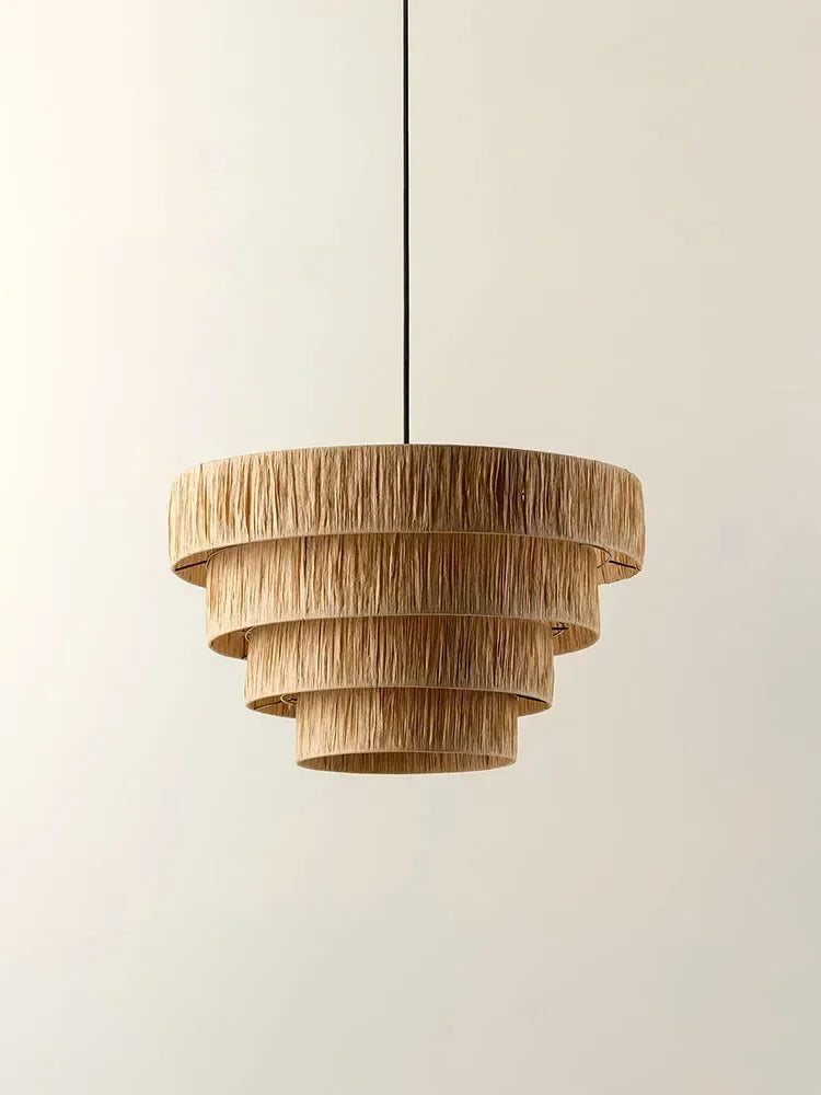 Stella - Rattan-Pendelleuchte E27 im japanischen