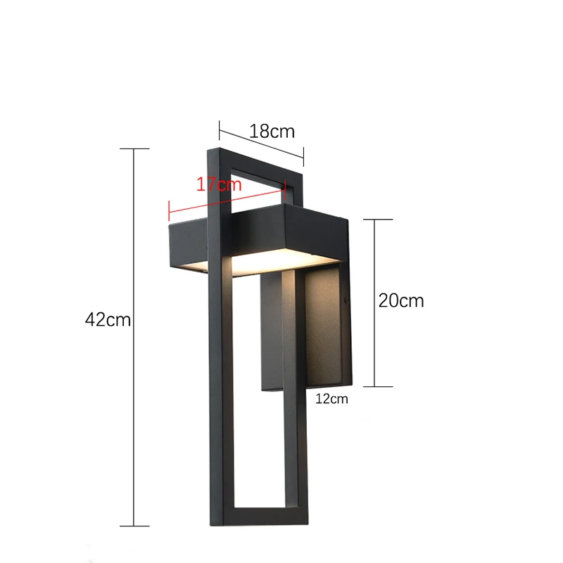 Terraza - Vintage LED-Außenwandleuchte 10 W IP65 in Schwarz