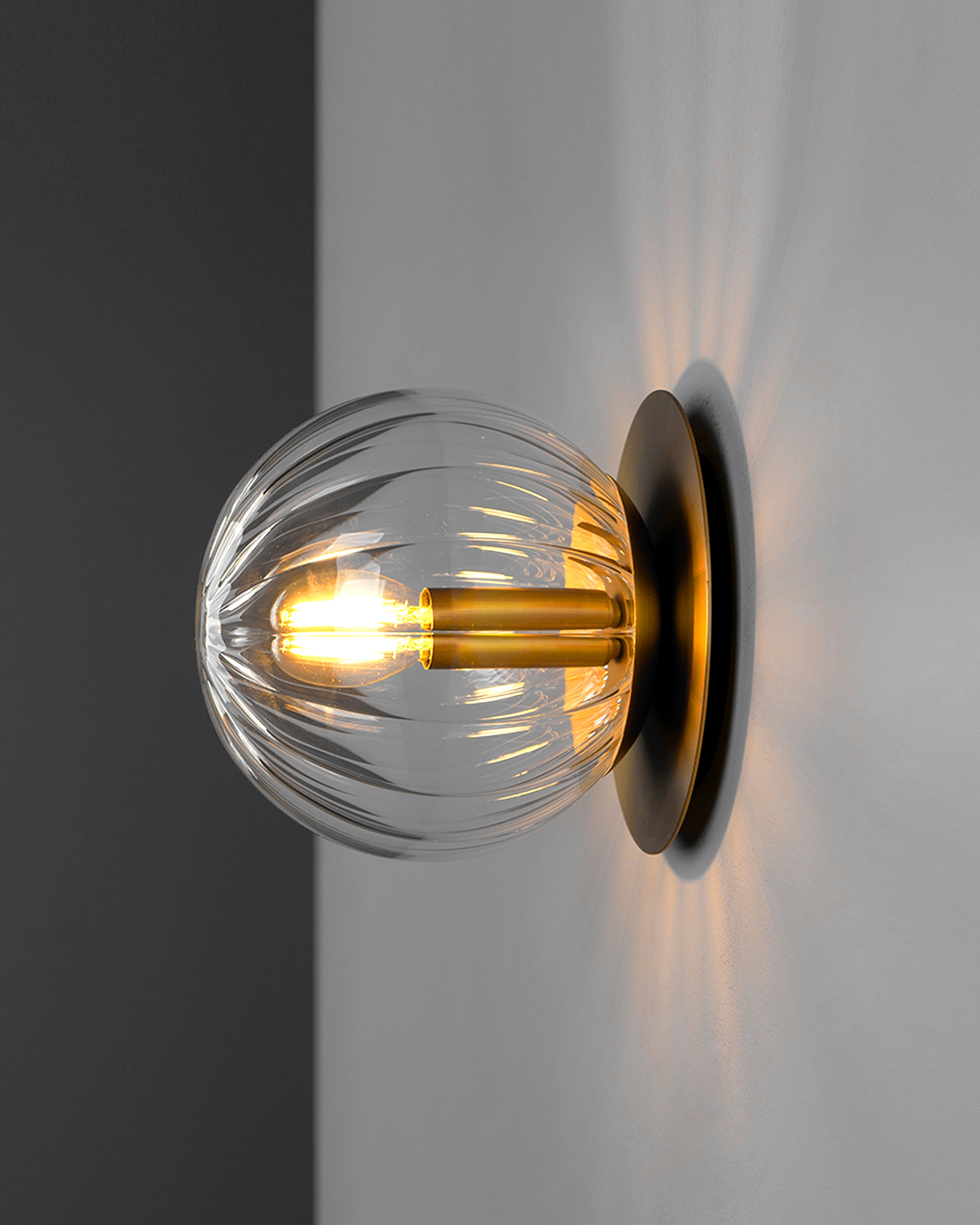 Metall/Glas - Designer-Wandleuchte, Metall/Glas