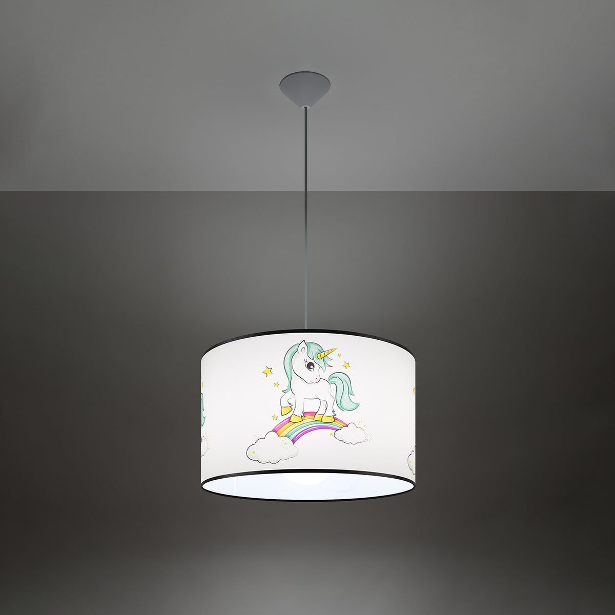 Stella - Einhorn-Pendelleuchte, 40 cm, bunt, für