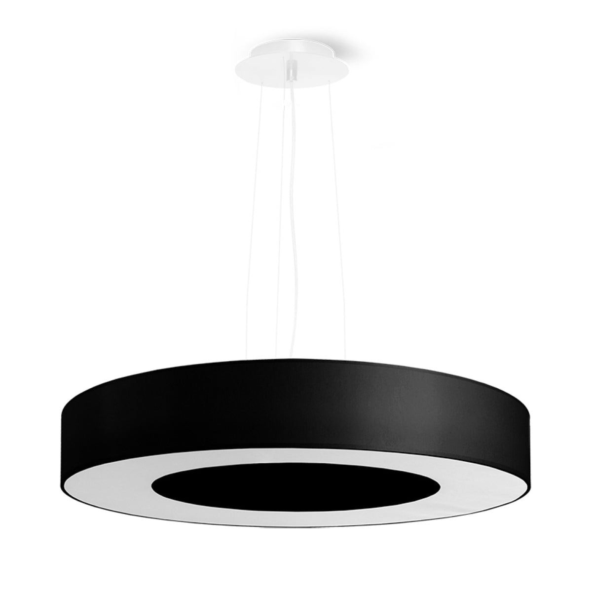 Rondea - Kronleuchter schwarz 50 cm rund mit Slim-Rahmen