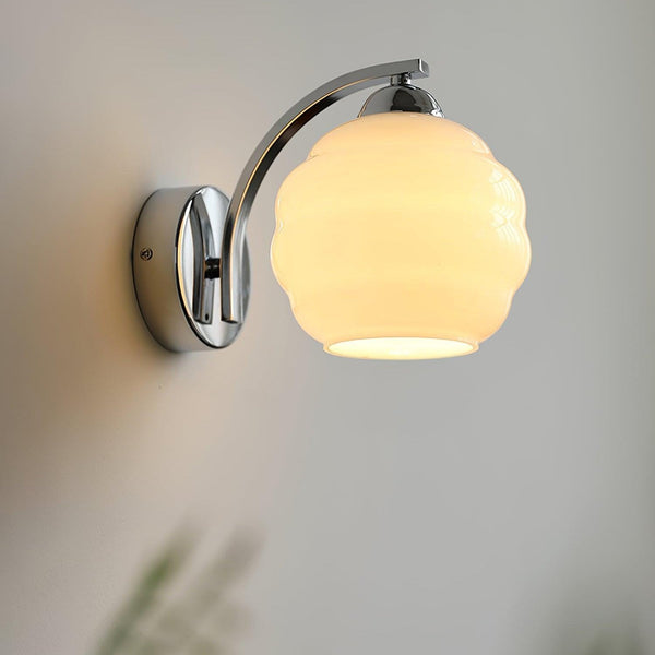 Parietta - Vintage-Wandleuchte im Art-déco-Stil mit weißem