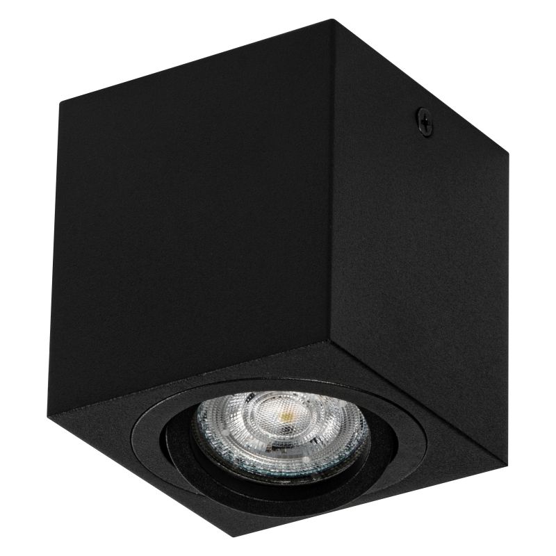 Aufputz-Spot - quadratisch, schwarz, 80 x 80 mm