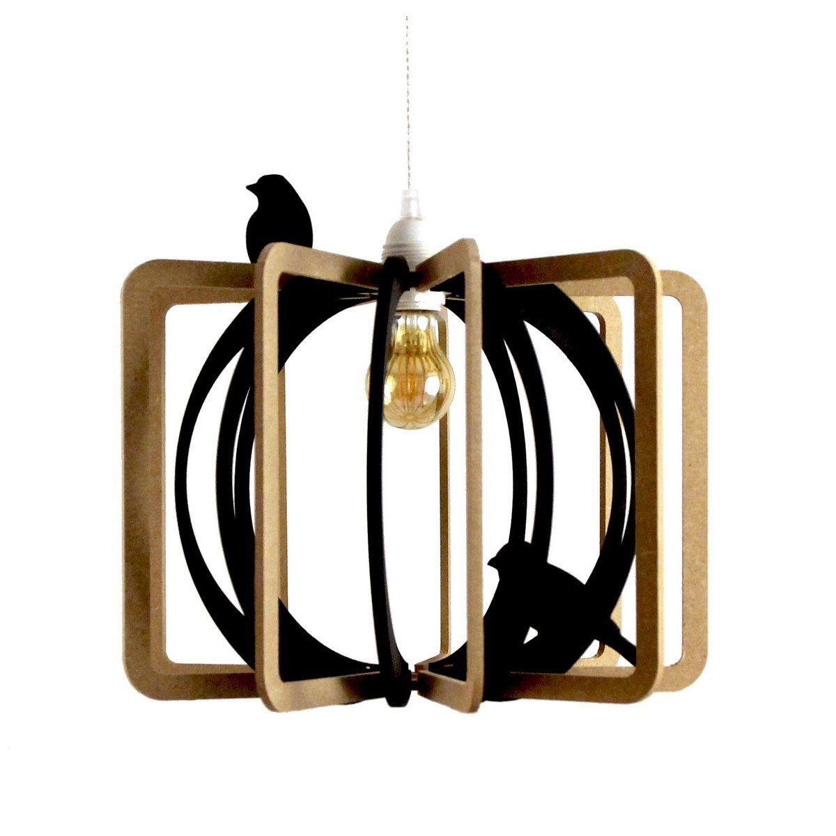 Vortex - Pendelleuchte aus Holz, Ø 36 cm, mit dekorativen