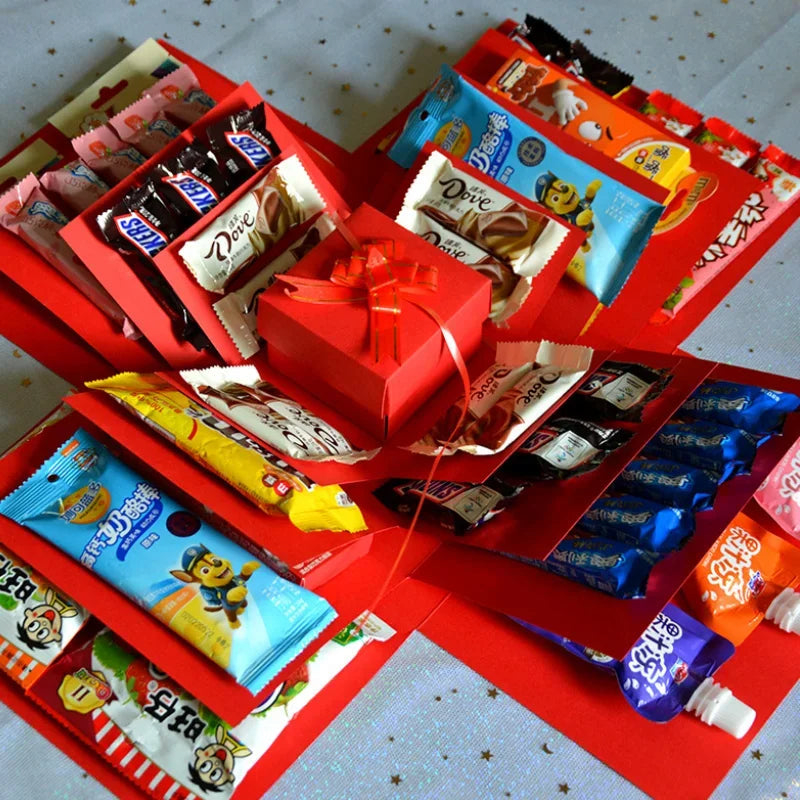 ErinnerungsFalt - Explodierende Geschenkbox mit mehreren Schichten und Fächern