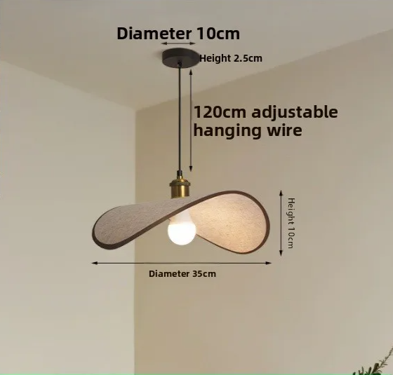Solara - Wabi-Sabi-Strohhut-Hängeleuchte mit warmem Licht