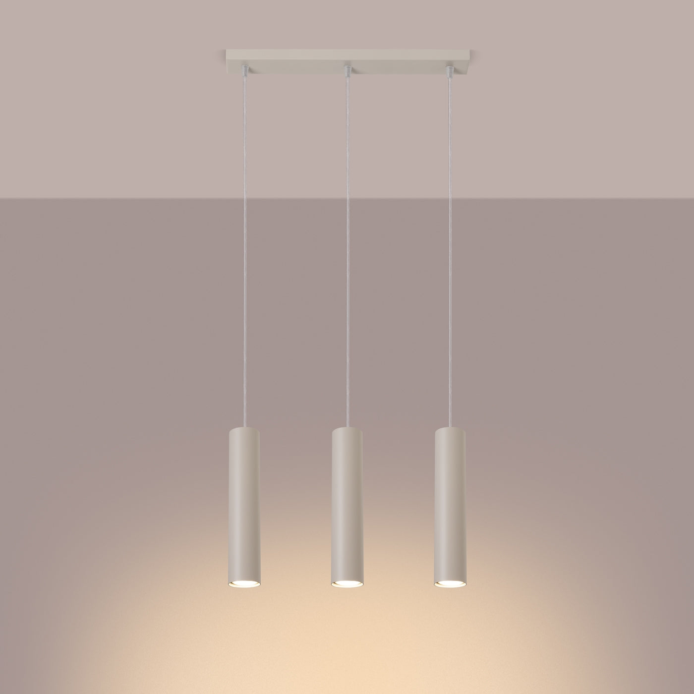Solara - 3-flammige Pendelleuchte, beige