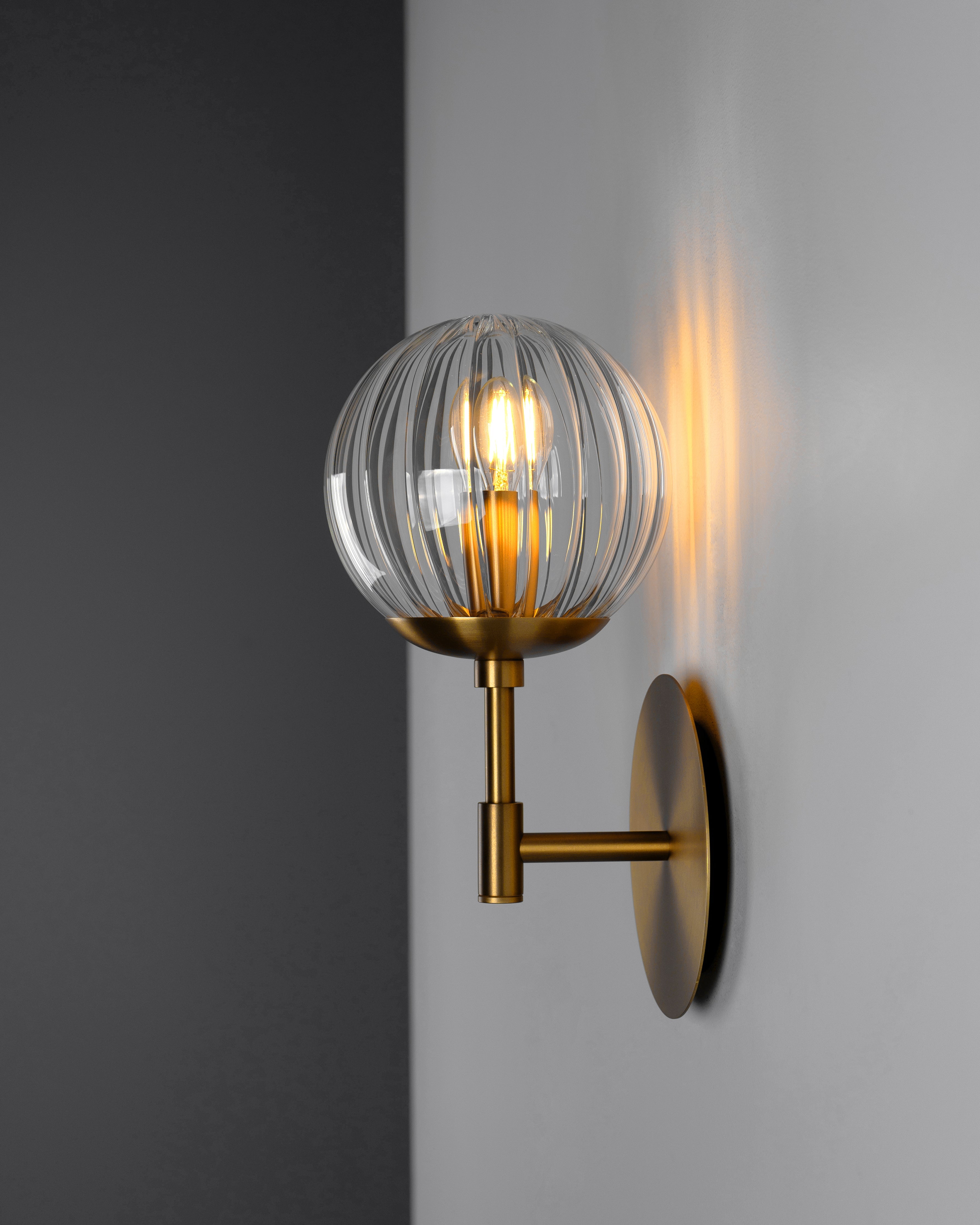 Metall/Glas - Designer-Wandleuchte, Metall/Glas