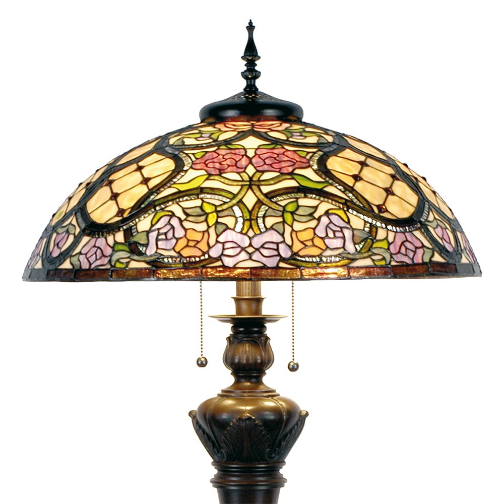 Lumi - Lampe - Tiffany-Stehlampe Beige/Rosa 150 cm