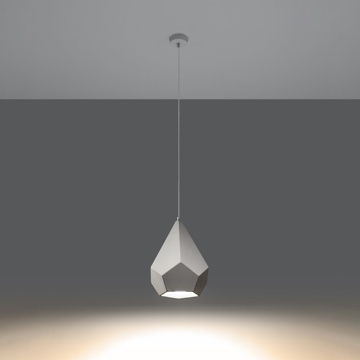 Halona - Keramik-Pendelleuchte, weiß, 25 cm, geometrisches