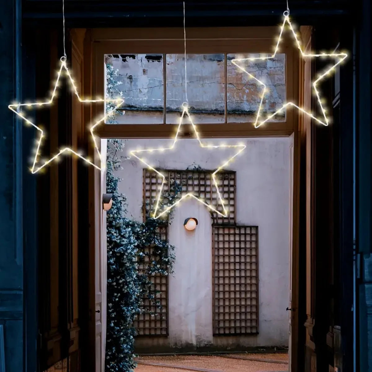 Jardo - 3er-Set LED-Fenstersterne, batteriebetrieben