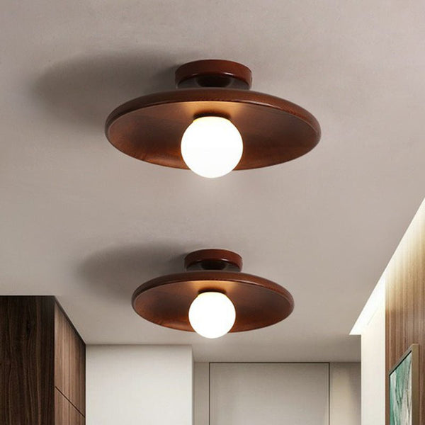 Flache - Deckenleuchte in Schalenform aus Holz