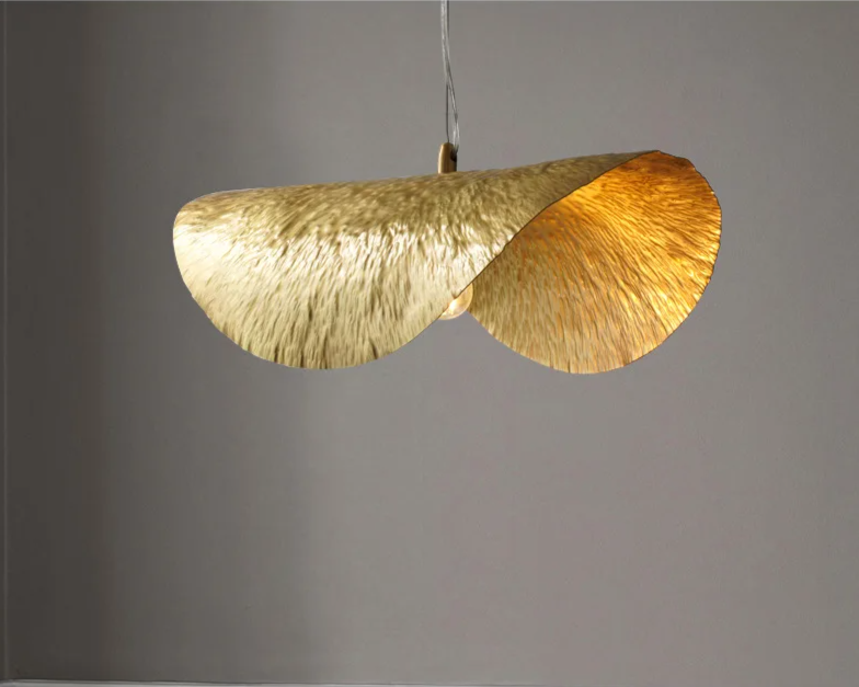 Polara - Kupfer-Pendelleuchte im Lotusblatt-Design