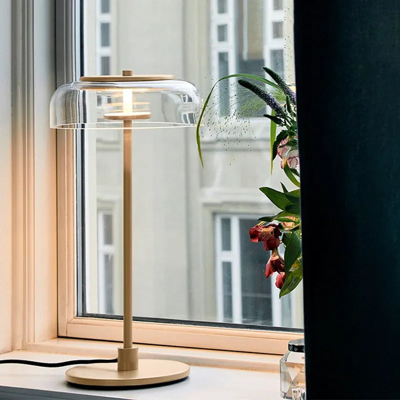 Quelix - Designer-Tischleuchte aus Glas mit LED