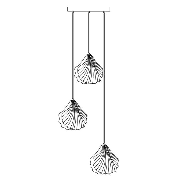 Shell“ - Mini-Pendelleuchte Shell aus Messing und Glas