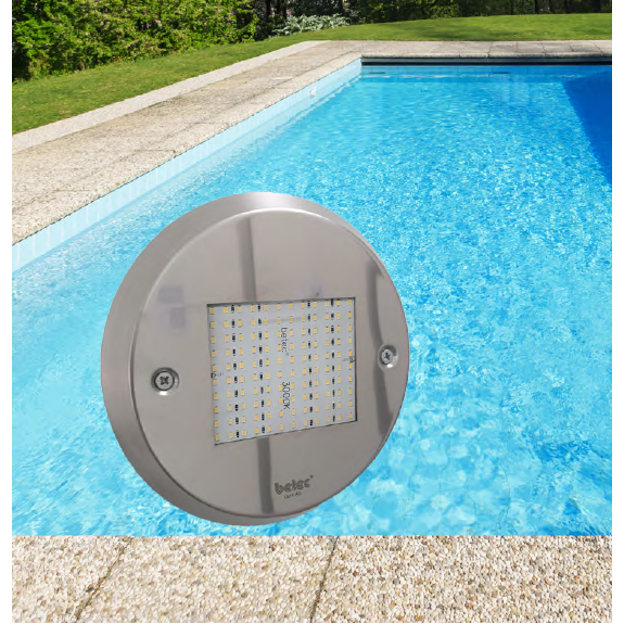 Linsen-Ø - LED-Poolstrahler, Linsen-Ø 185 mm, Edelstahl V4A