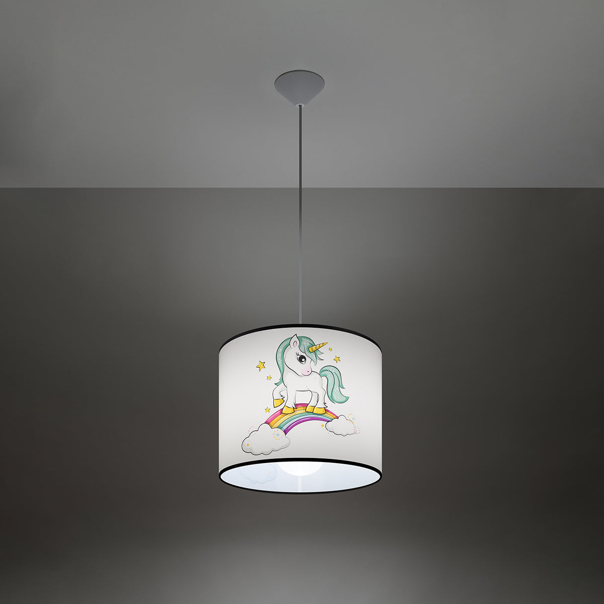 Solara - Einhorn-Pendelleuchte 30, Kinderzimmer, 1-flammig,