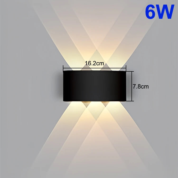AURAGLOW - UpDown LED Wandleuchte wasserdicht IP, 90–260V