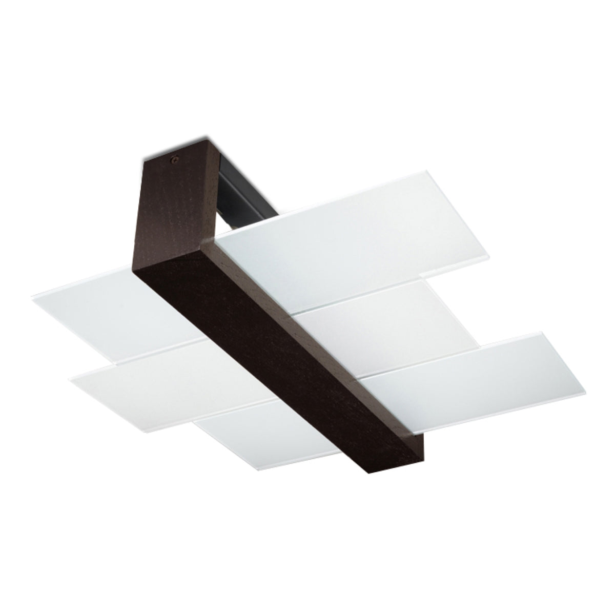 Feniks - 2 Deckenleuchte aus Wengeholz/Glas, 43 x 43 cm