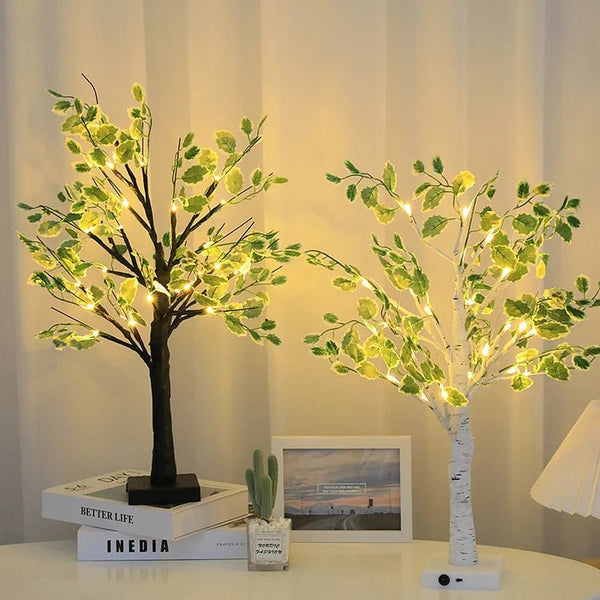 Tabla - LED-Weihnachtsbaumbeleuchtung mit grünen Blättern