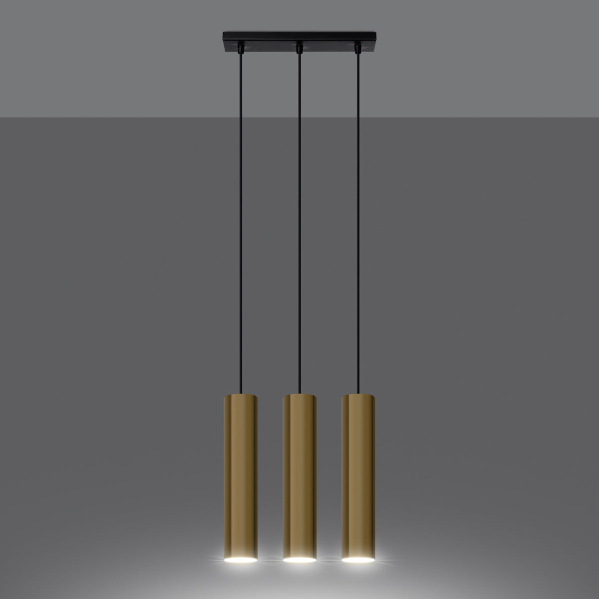 Stella - 3-flammige Pendelleuchte, poliertes Gold