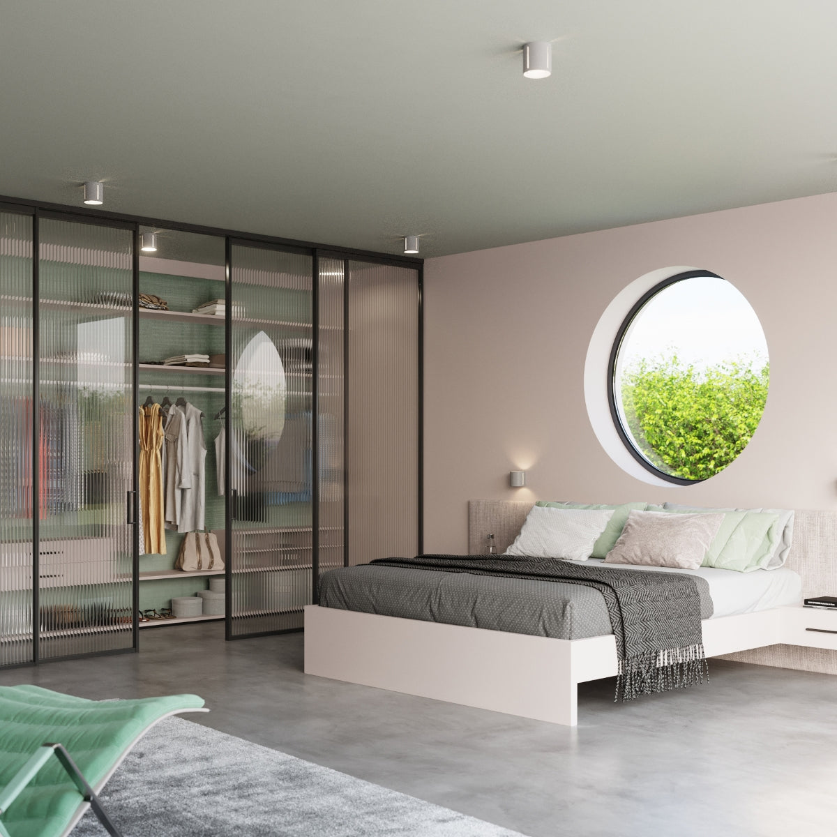 INEZ - Wandleuchte, graues Aluminium mit Perforation
