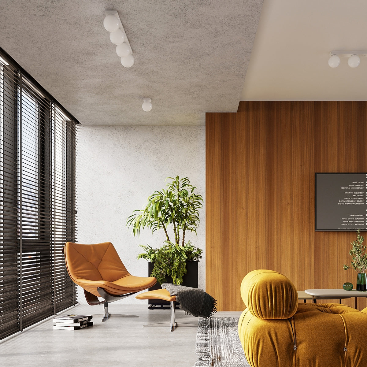Zenita - 4-flammige Deckenleuchte, weiß mit Glaskugeln