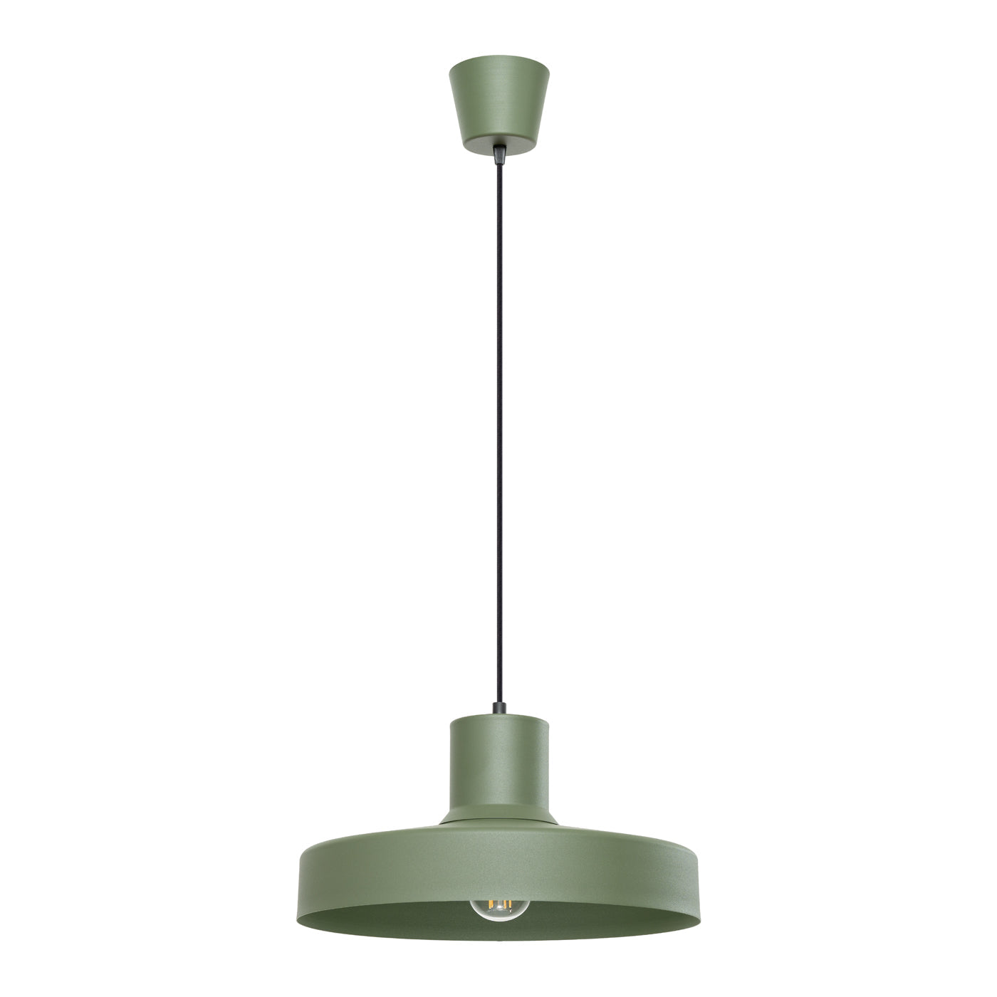 Olivgrüne - Pendelleuchte, 35 cm, Retro-Stil