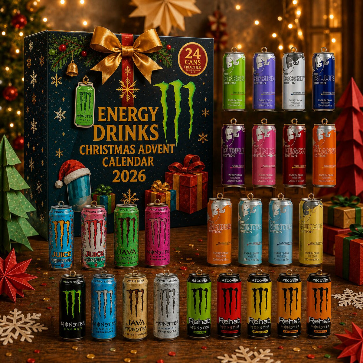 Boostember - Adventskalender mit Energy Drink Motiven
