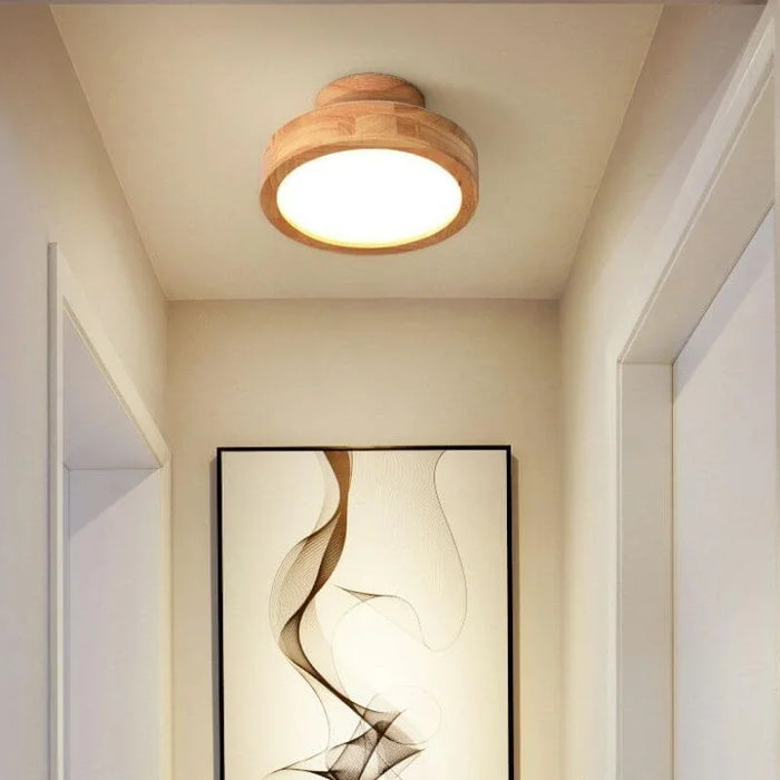 Halona - Runde LED Deckenleuchte Holz