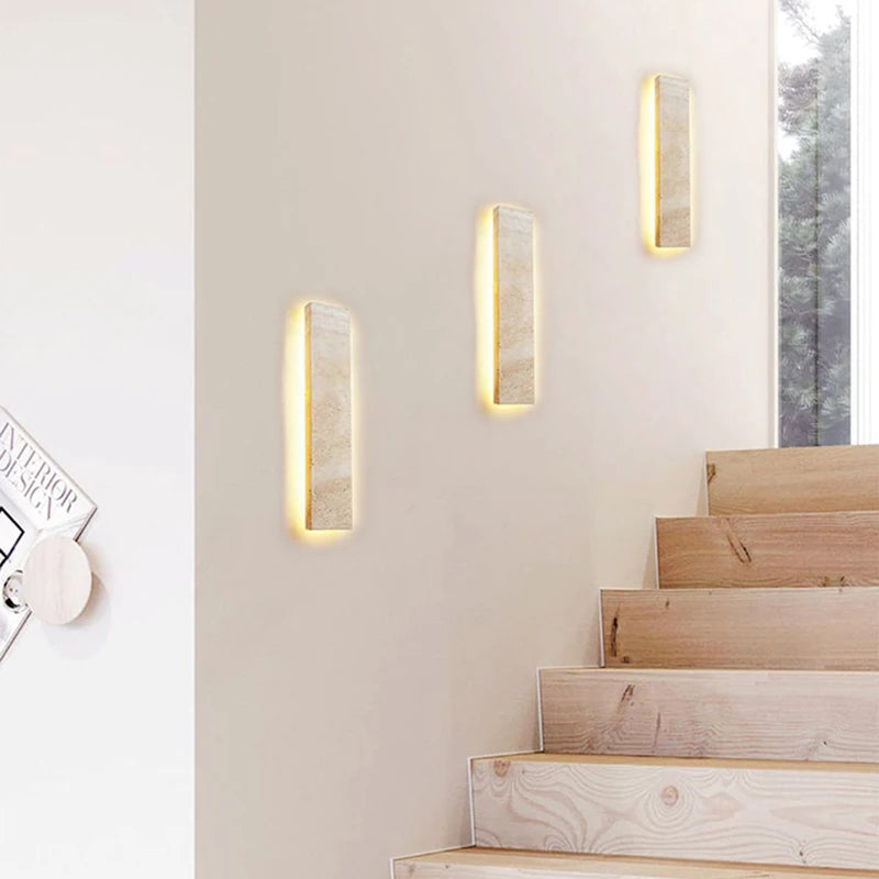 Acento - LED-Wandleuchte in Natursteinoptik