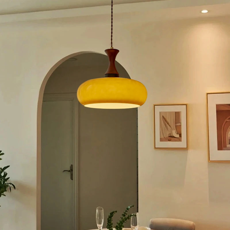Plafona - Vintage-Pendelleuchte aus bernsteinfarbenem Glas