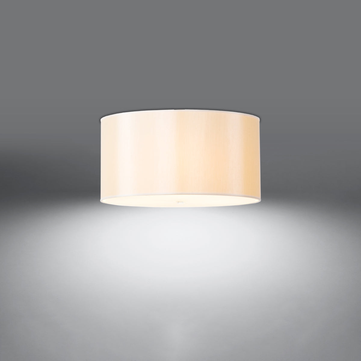 Vortex - 50 cm weiße Deckenleuchte aus Stahl, Glas und Stoff