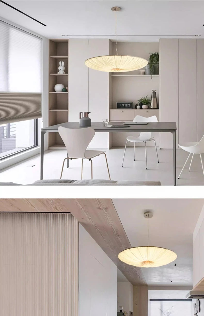 Rondea - Stoff-LED-Deckenleuchte Wabi-Sabi in Beige