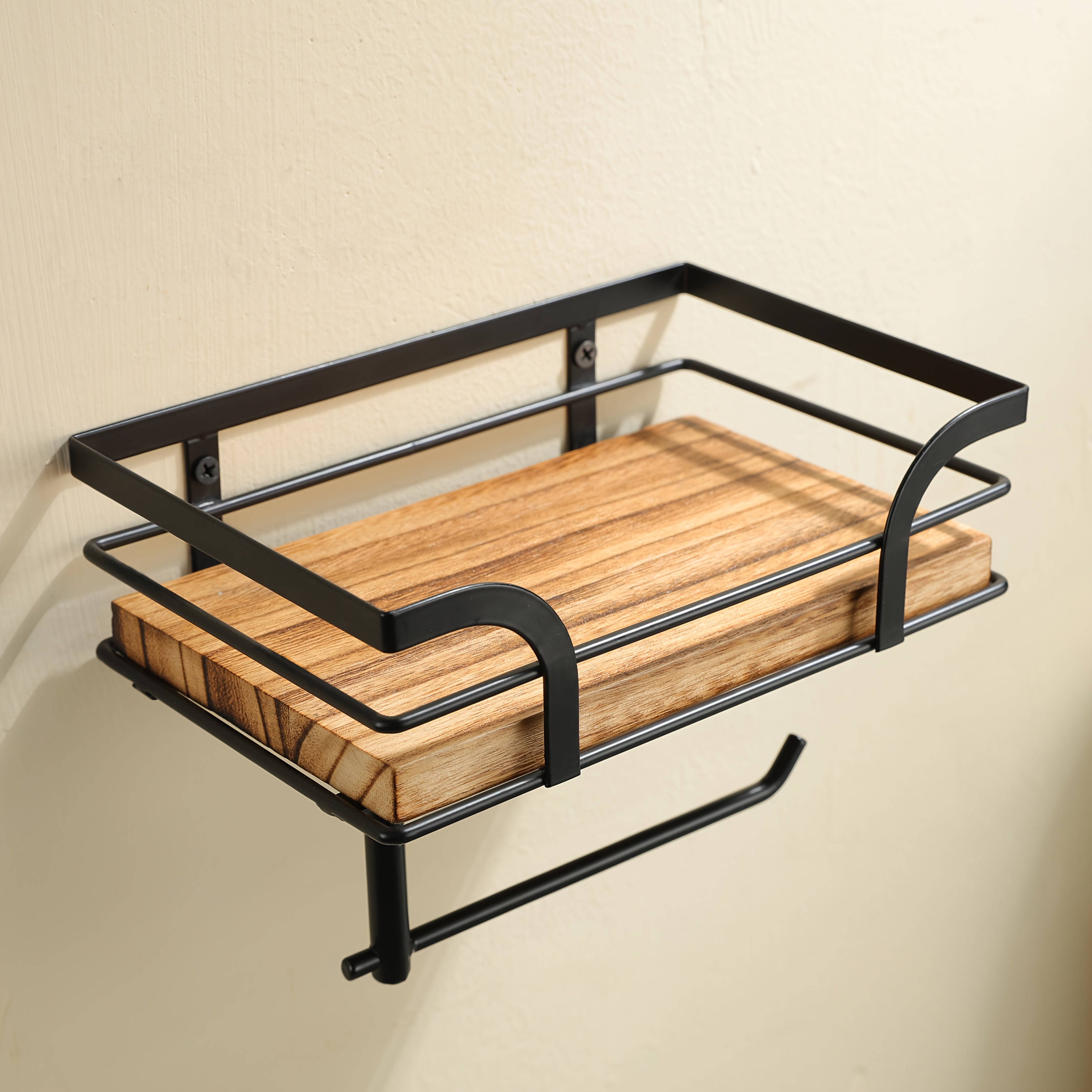 Wandregal - über WC-Spülkasten aus Schmiedeeisen 60x20x15 cm