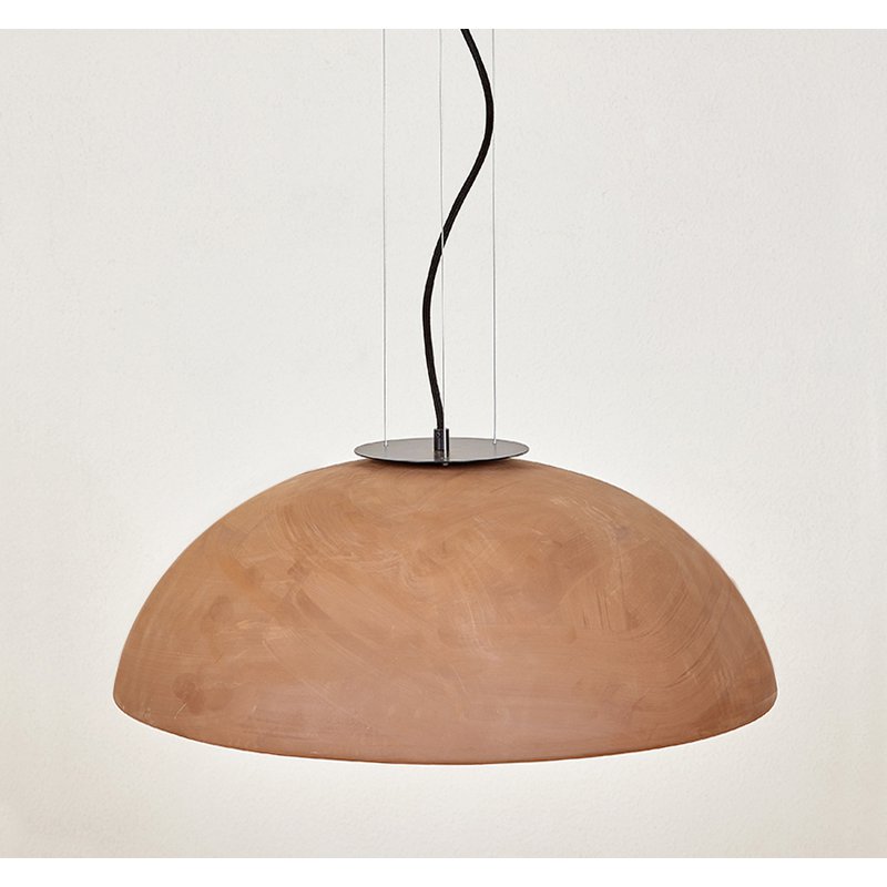 Luxcambra - Keramik-Pendelleuchte, 50 cm, Terrakotta-Optik