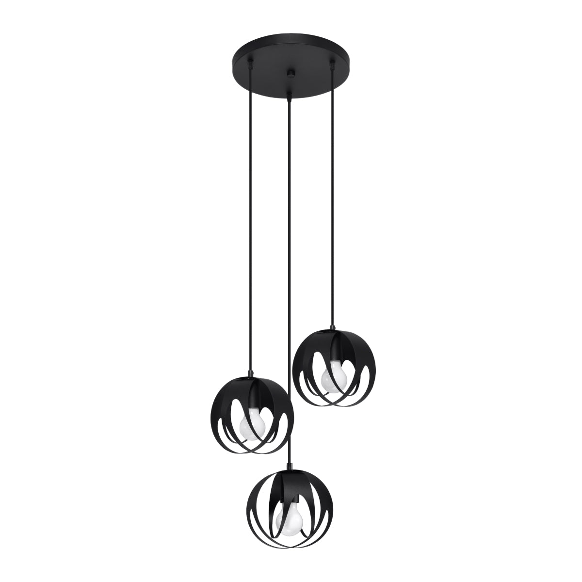 Solara - Dreiflammige Pendelleuchte, schwarz, 117 cm, aus