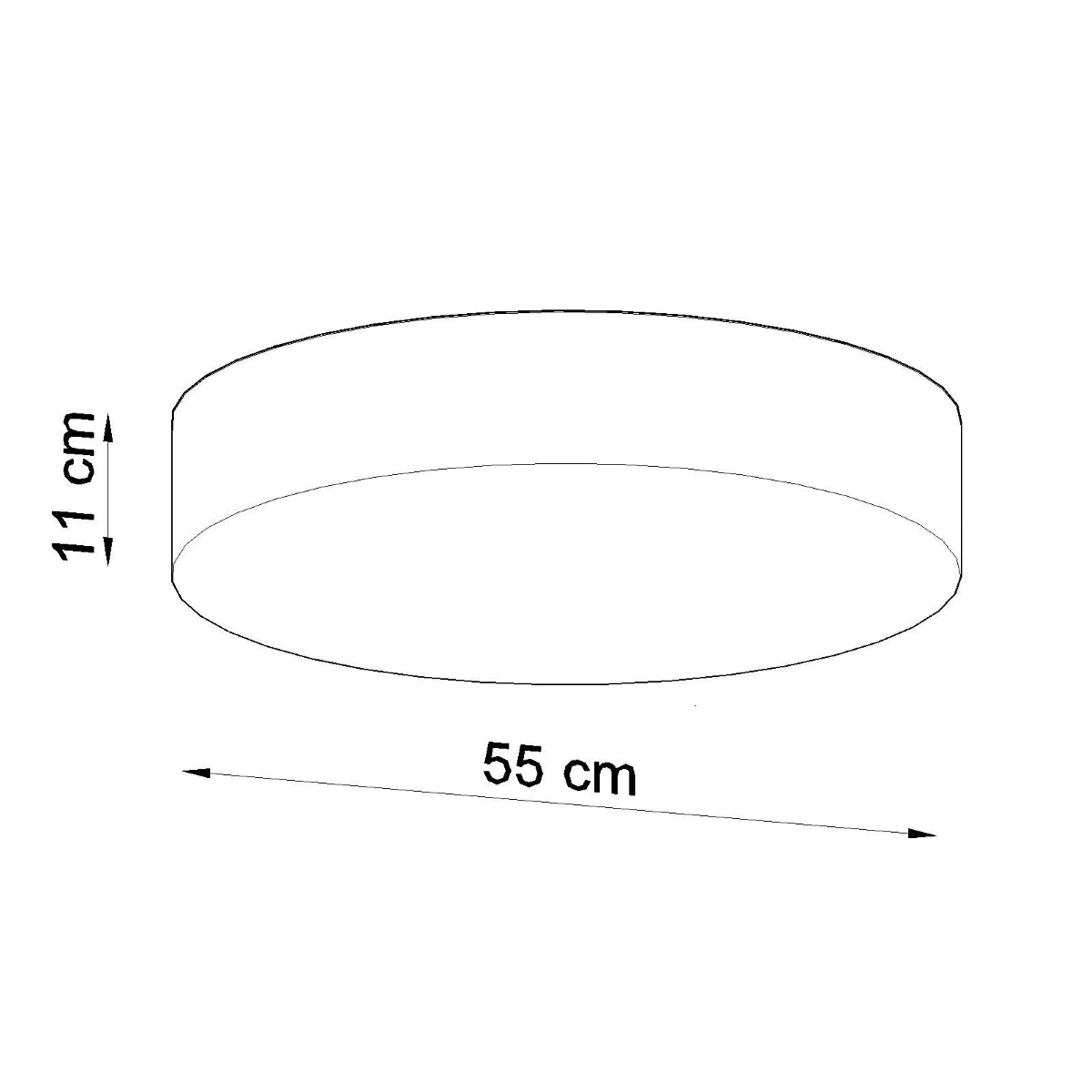 Claria - Deckenleuchte 55 cm, grau, rund, aus PVC