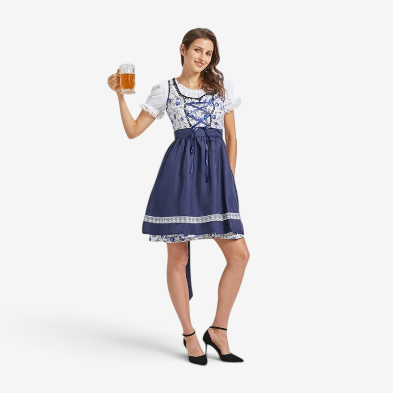 Damen Oktoberfest Kleid mit Blumenmuster