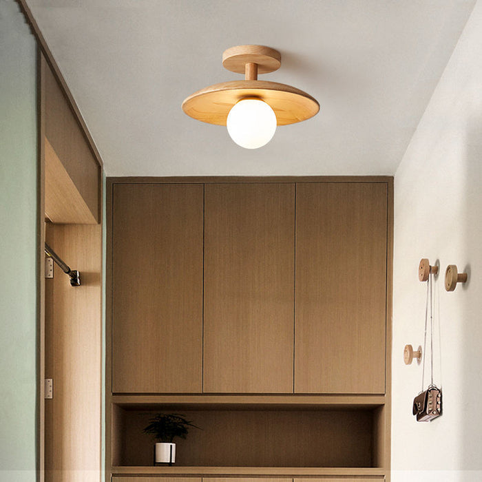 Japanische - Deckenlampe aus Holz & Eisen mit Acryl