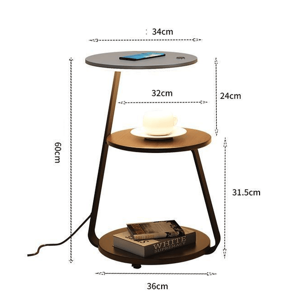 Beistelltisch - LED Beleuchtung & Wireless Ladefunktion