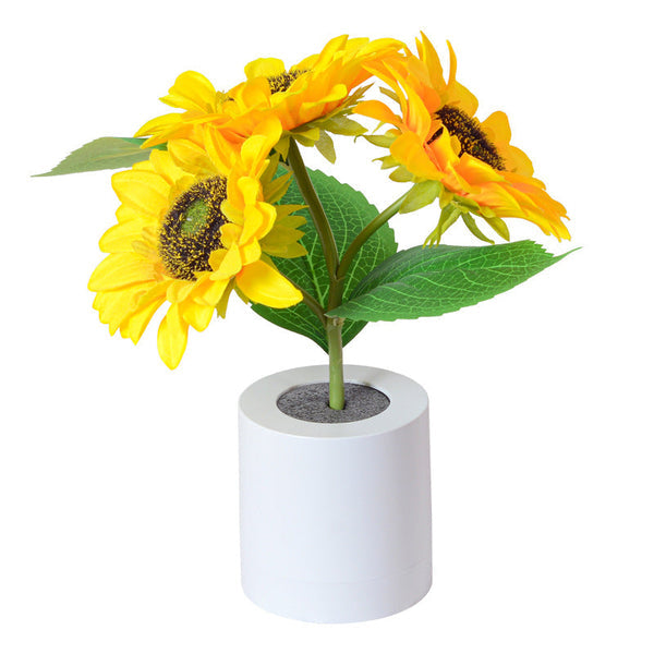 Sonnenblumenförmige - LED-Tischleuchte mit warmem Licht